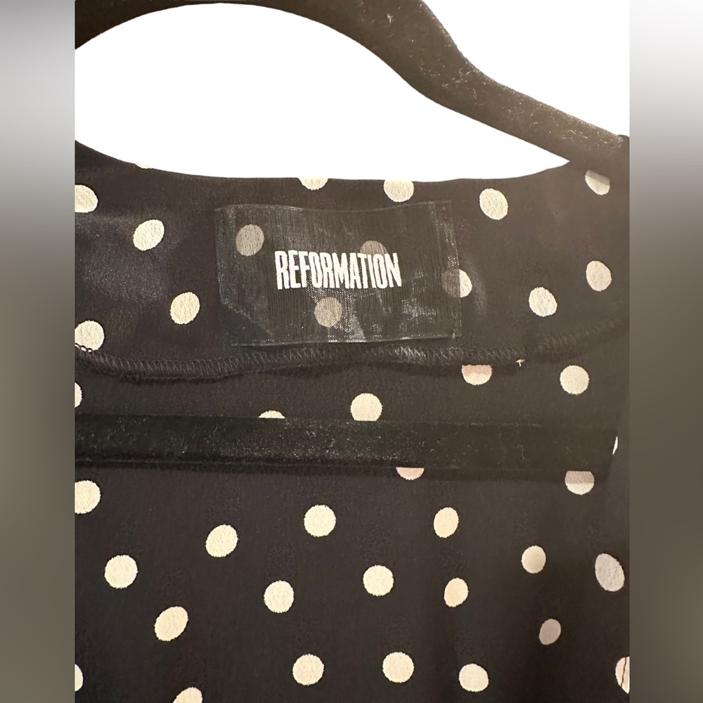 Reformation Black and White Polka Dot Blouse - Picture 3 of 4